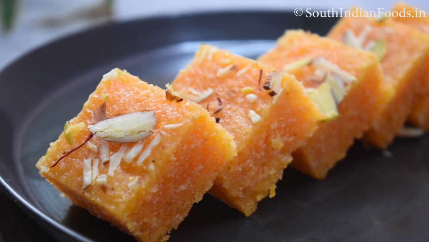 Instant carrot burfi 