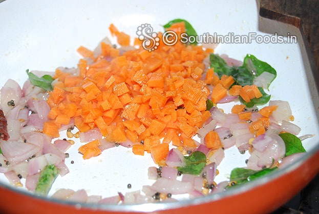 Add carrot saute for a min.