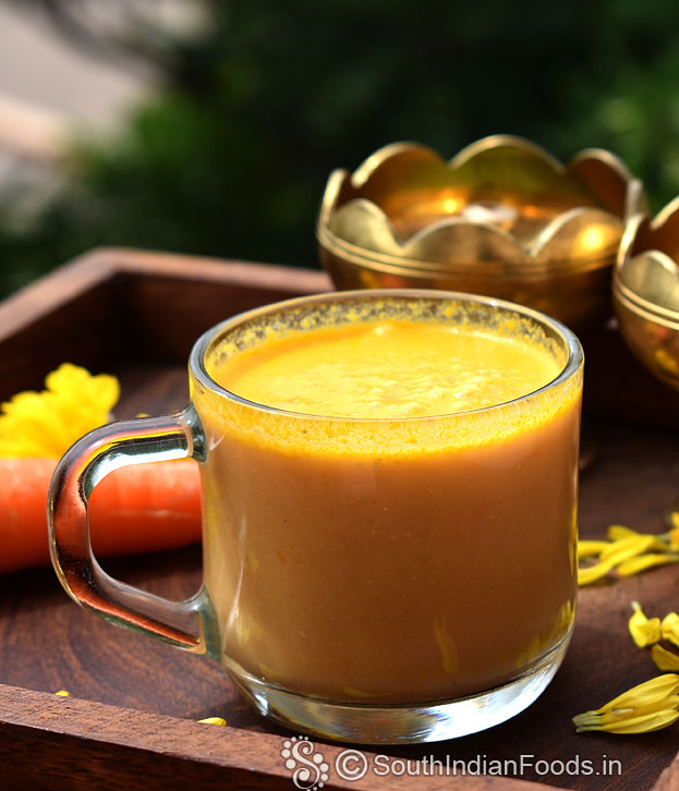 Carrot flavoured lassi