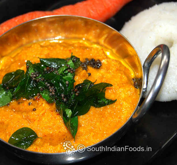 Carrot vengaya chutney