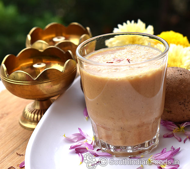 Chikoo jaggery lassi ready