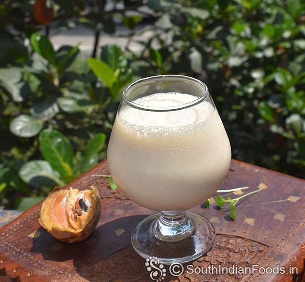 Chikoo milkshake ready