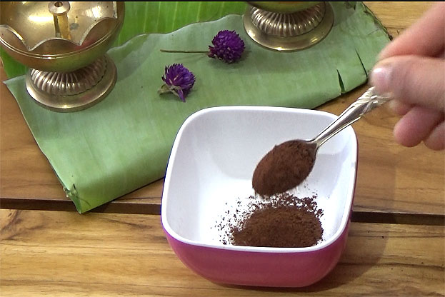 In a bowl add instant coffee powder