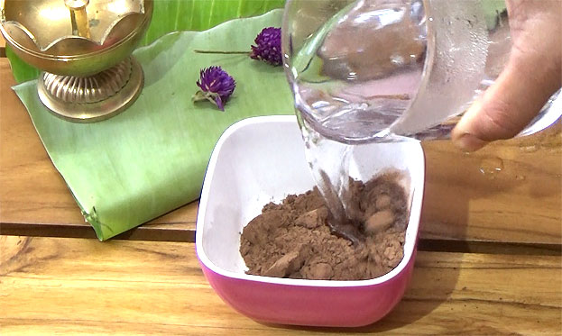 Add hot or warm water mix well