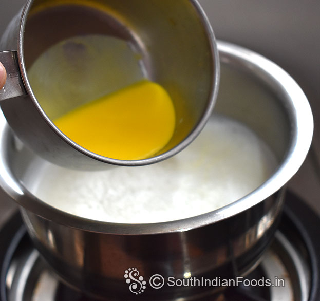 Add custard mixture