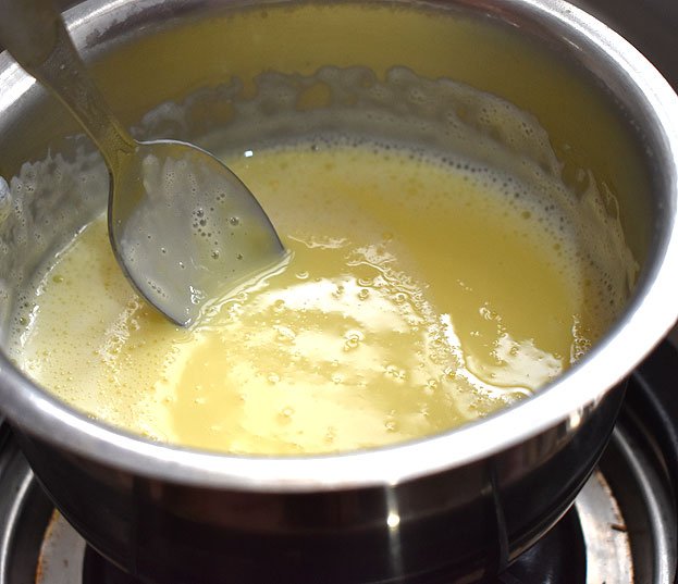 Mix well without lumps on low flame