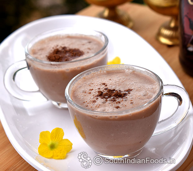 Fresh lassi with cocoa powder