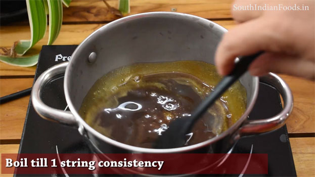 Chocolate jaggery Mysore pak  step 12