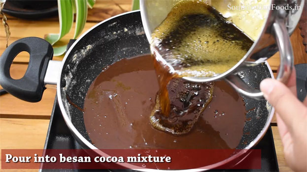 Chocolate jaggery Mysore pak  step 16