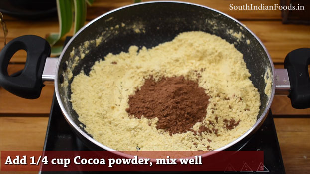 Chocolate jaggery Mysore pak  step 4