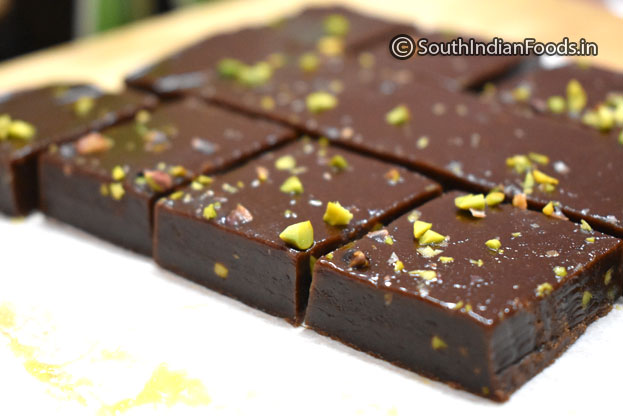 Chocolate jaggery Mysore pak  step 27