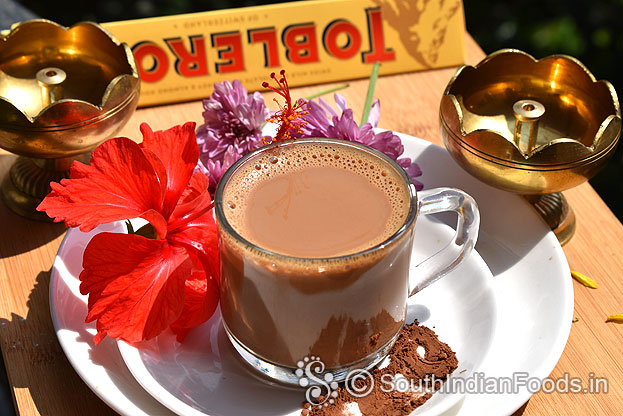 Delicius and hot chocolate tea ready, serve immediately