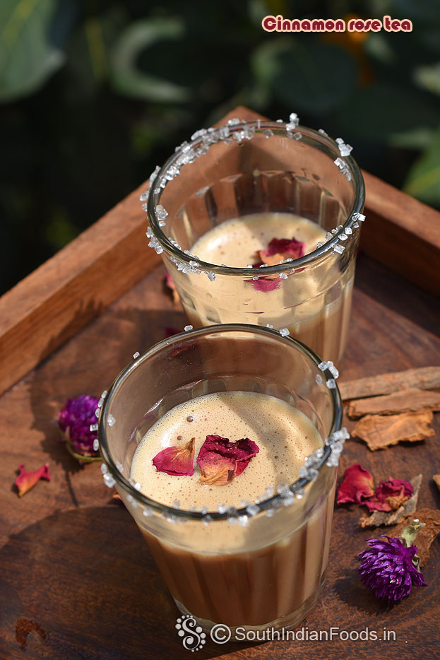 Pour into serving glasses, serve hot with cookies or fritters
