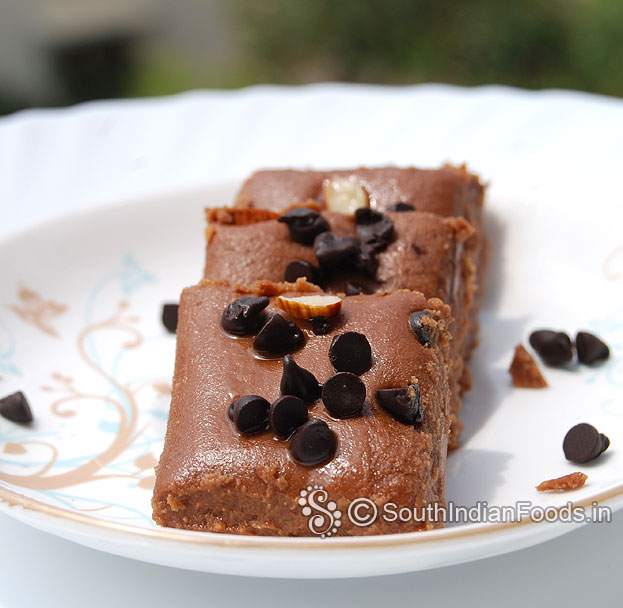 Chocolate burfi with milk powder