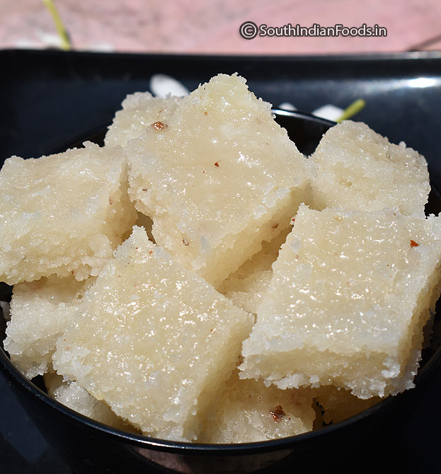 Fresh thengai burfi