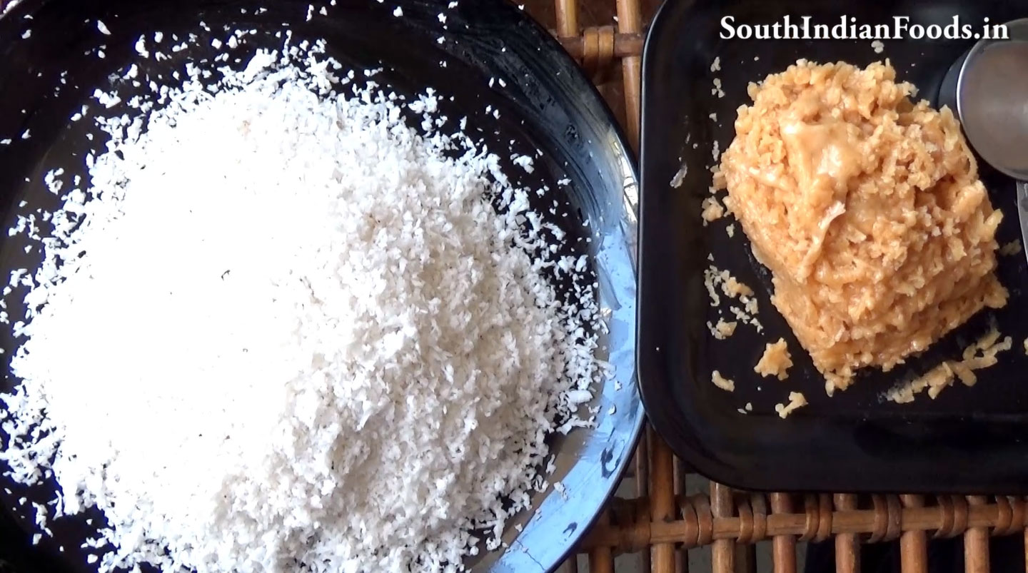 Coconut jaggery laddu