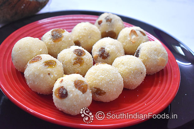 Soft rava coconut ladoo