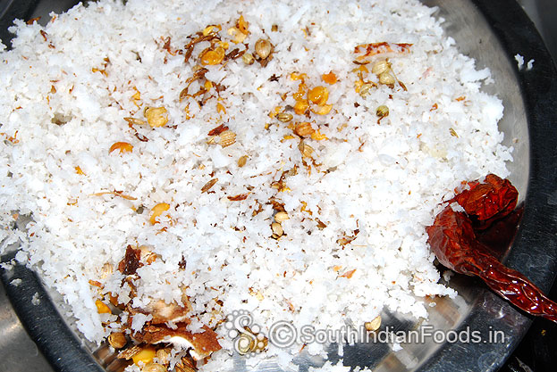 Coconut thogayal ingredients