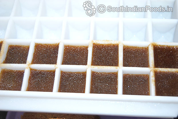 Coffee ice cubes ready