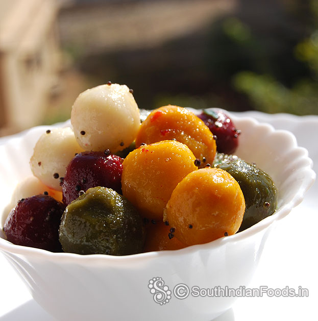 Colourful mini dumplings