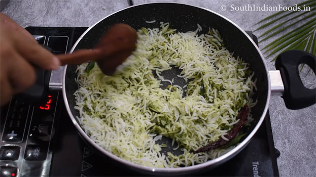 Coriander rice recipe step 11