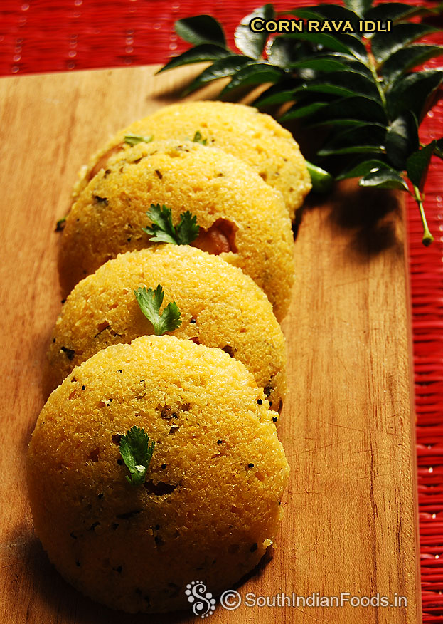 Corn rava idli