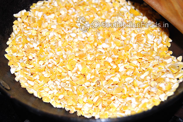 Dry roast broken corn