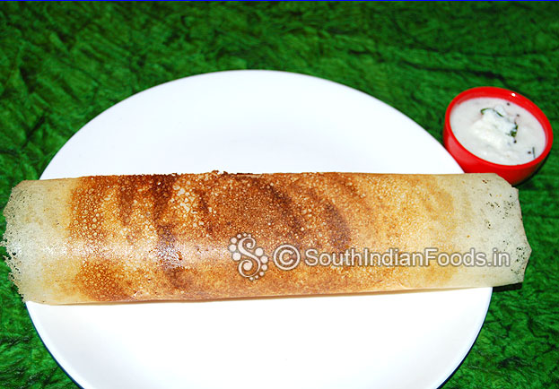 Crispy dosa is ready serve hot with chutney or sambar