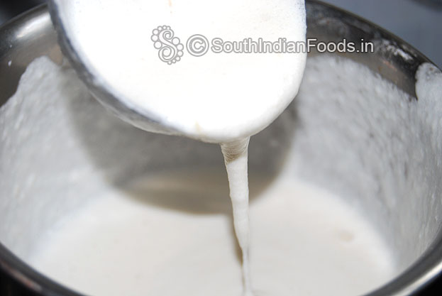 Dosa batter-In a bowl add fermented dosa batter, grated jaggery, rice flour mix well