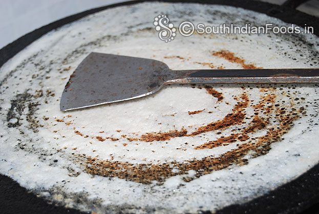 Now dosa is ready, use dosa turner & gently press all over the dosa from top to bottom