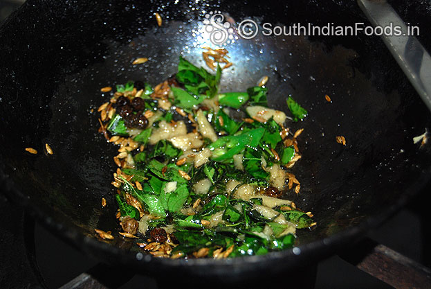 Heat oil add seasoning ingredients