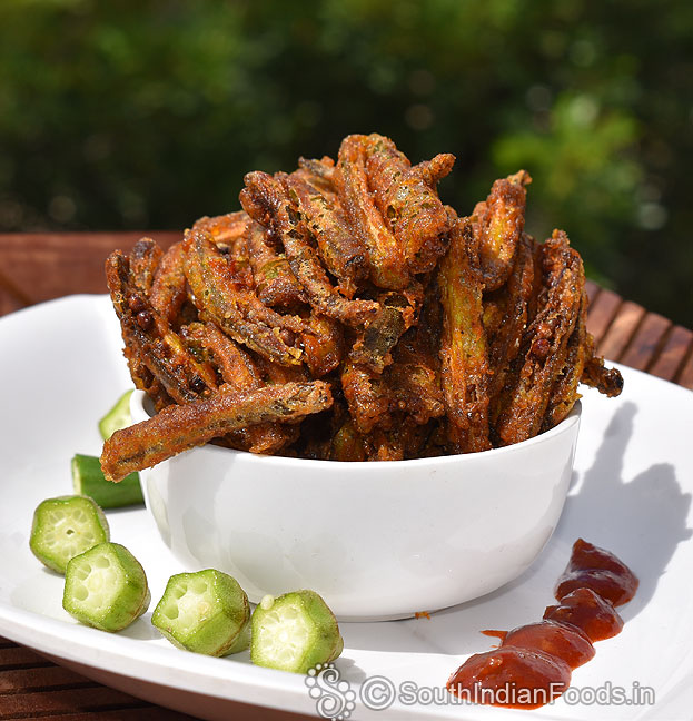 Instant chinese okra pakoras