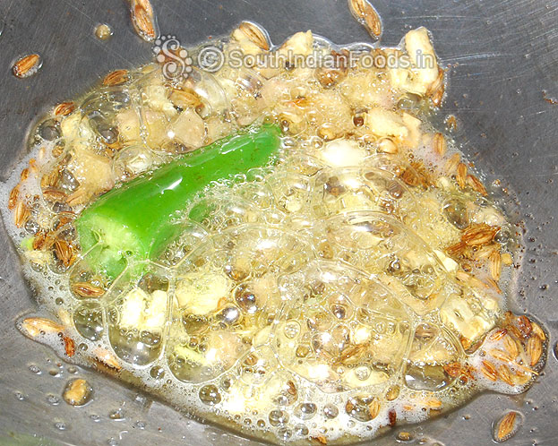 Add ginger, garlic, and green chilli