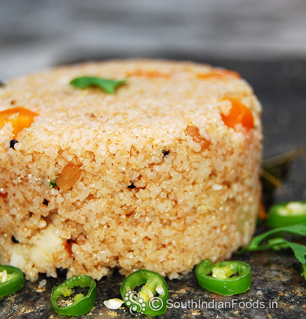 Broken wheat rava upma