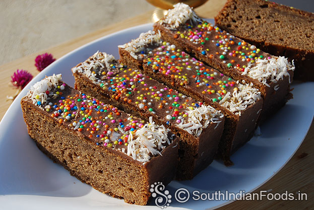 Eggless dates cake