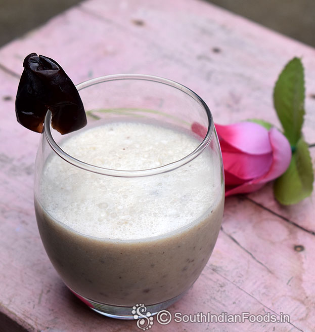 Instant dates milkshake ready, serve immediately