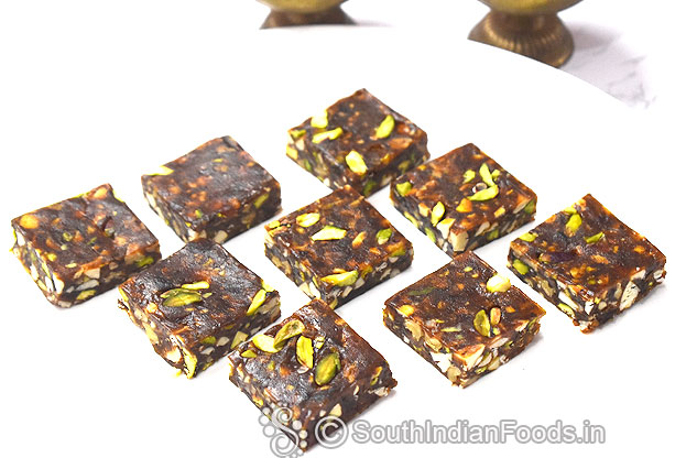 Dry fruits burfi without sugar