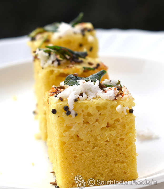 Homemade kadalai maavu dhokla