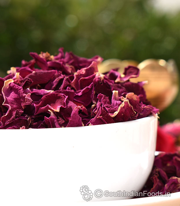 Crispy rose petals ready