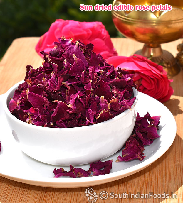 Sun dried rose petals edible