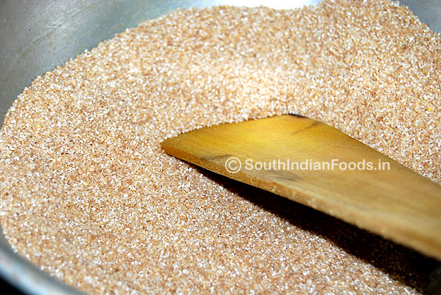 Dry roast wheat rava