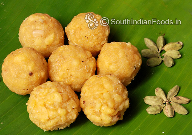 Boondi ladoo inside view