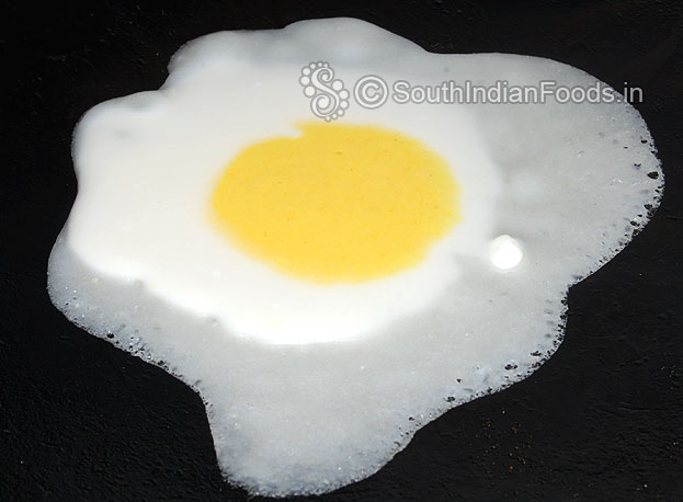 Pour gram flour mixture at the center