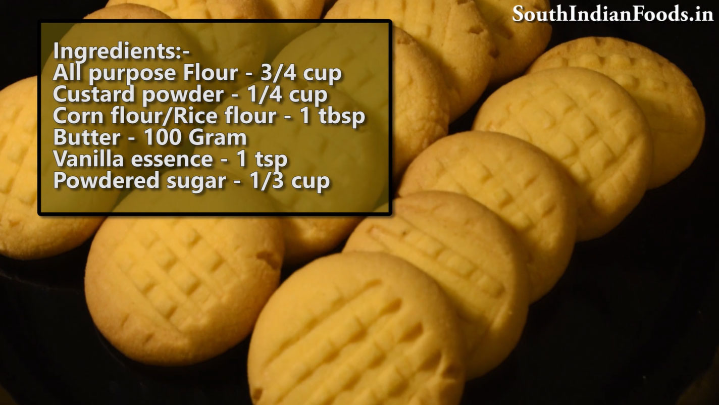 Eggless custard butter cookies