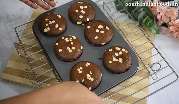 Eggless oats chocolate cupcake step 21