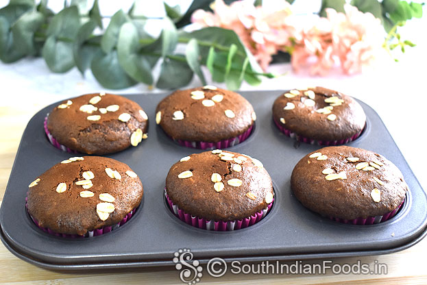 Eggless oats chocolate cupcake step 24