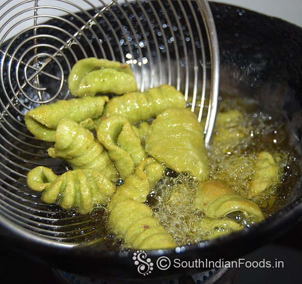 Heat oil in a pan, Drop it hot oil, deep fry till crisp