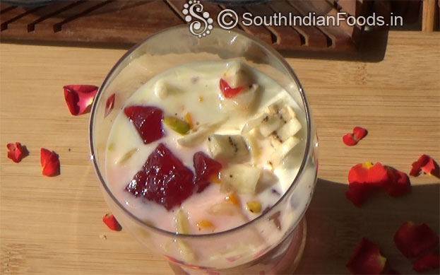 Add rose jelly, banana, mango