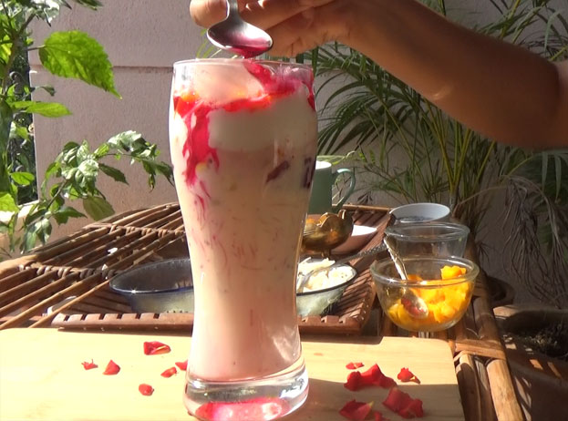 Add rose syrup