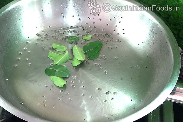 Heat oil in a pan, add mustard & curry leaves